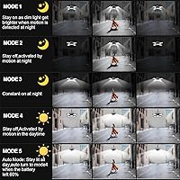 Vista 2 de Solar Shed Light Outdoor Indoor Upgrade 1200LM 174LED 4 and 1 Heads Motion Sensor Pendant Light, Solar Lights with 5 Lighting Modes Remote Control