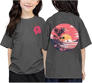 Tops de verano Camiseta Niñas Manga Corta Encaje Camisas Verano Casual Camisas Niños Algodón Cuello Redondo Tops de Color Sólido