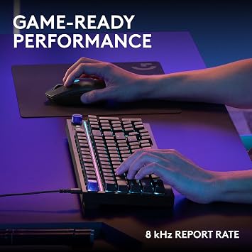 Logitech G316 X 98 Gaming Keyboard, 8 kHz Report Rate, Hot-Swappable Tactile Switches, Gasket Structure, LED Dot Matrix Display & Dial, Double Shot PBT Keycaps, USB-C, RGB LIGHTSYNC, for PC - Black