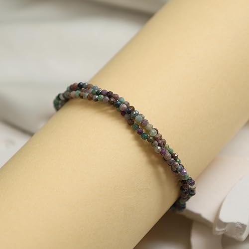 Miniatura 10 de Gempires Pyrite 3 Layered Beaded Bracelet, Faceted Beads, Birthstone Healing Crystals, Gift for Her, 14k Gold Plated Jewelry for Women, 8 inch