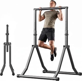 Foldable Pull Up Bar Station 58.3''-76.8'' Power Tower
