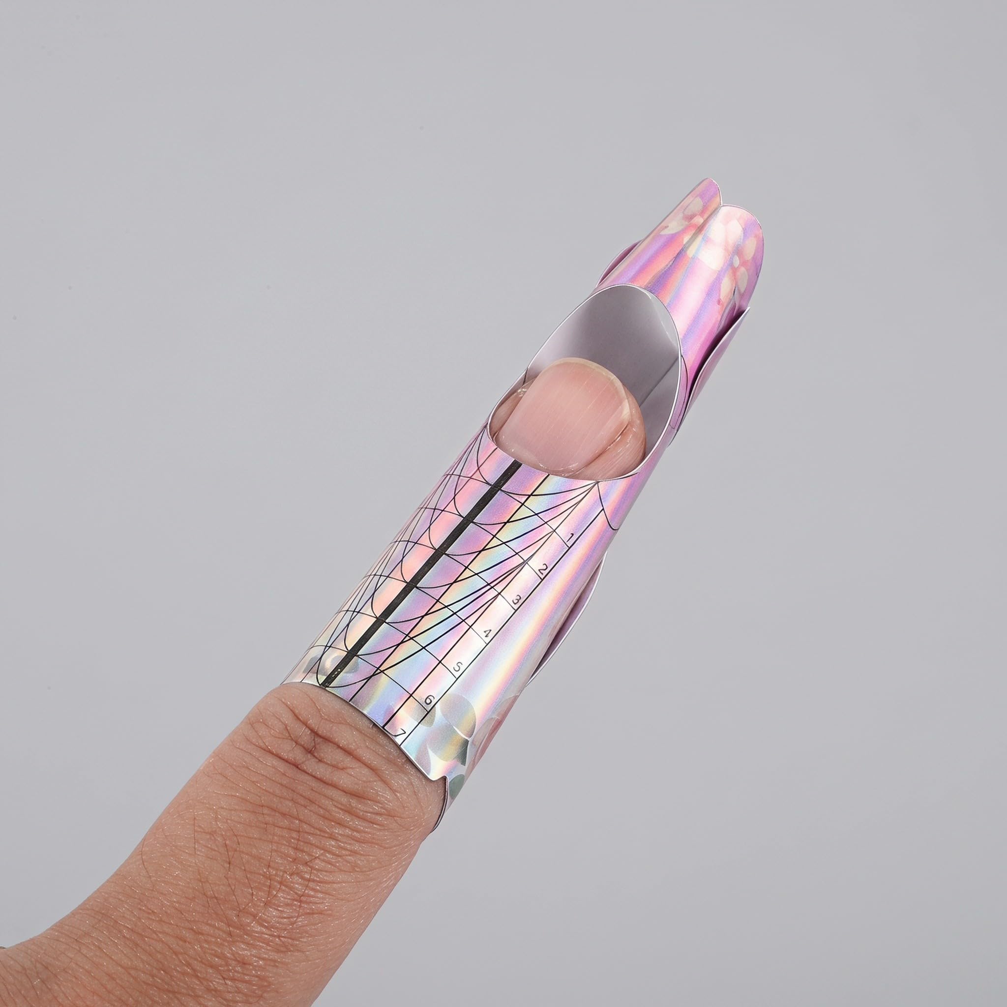 ibasenice 1 rotolo di formine per unghie, adesivo guida per allungamento un | Formine per nail art per gel costruttore, adatte a diverse lunghezze di unghie, per scolpire e creare french manicure uniform