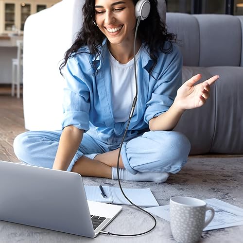 Miniatura 2 de UGREEN Cable de extensión de auriculares de 0.138 in chapado en oro, cable de extensión auxiliar de audio estéreo macho a hembra, extensor de cable