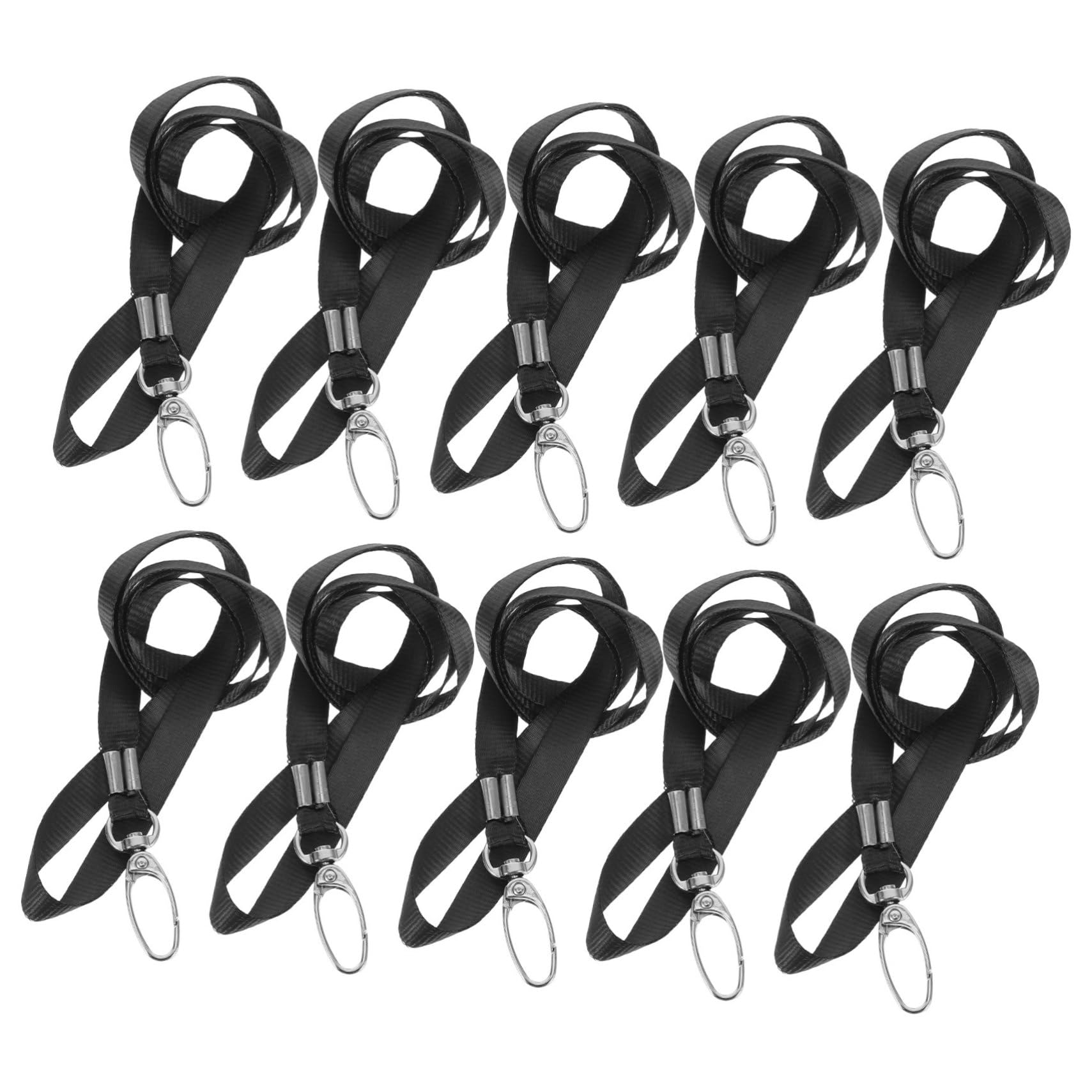 50pezzi Cordino per Badge Identificativo Cordini Neri con Clip Laccetti Piatti da Ufficio Cordino con Gancio Girevole per Tessere Confezione di Cordini per Pass di Lavoro