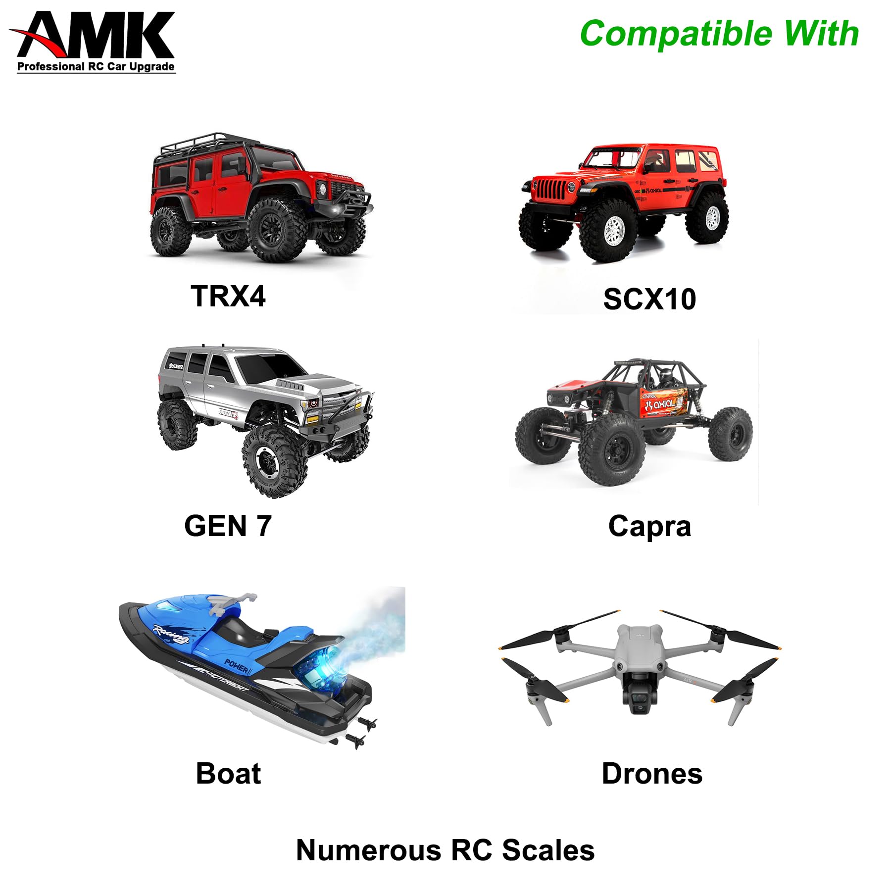 AMK RC Tool Kit Link Rod Ends Assembly 6.35mm Hex Bit Linkages Ball Joint Installing Equipment Shock Clamp 1/10 Scale Accessories for Axial SCX10 TRX4 (Blue+Black)