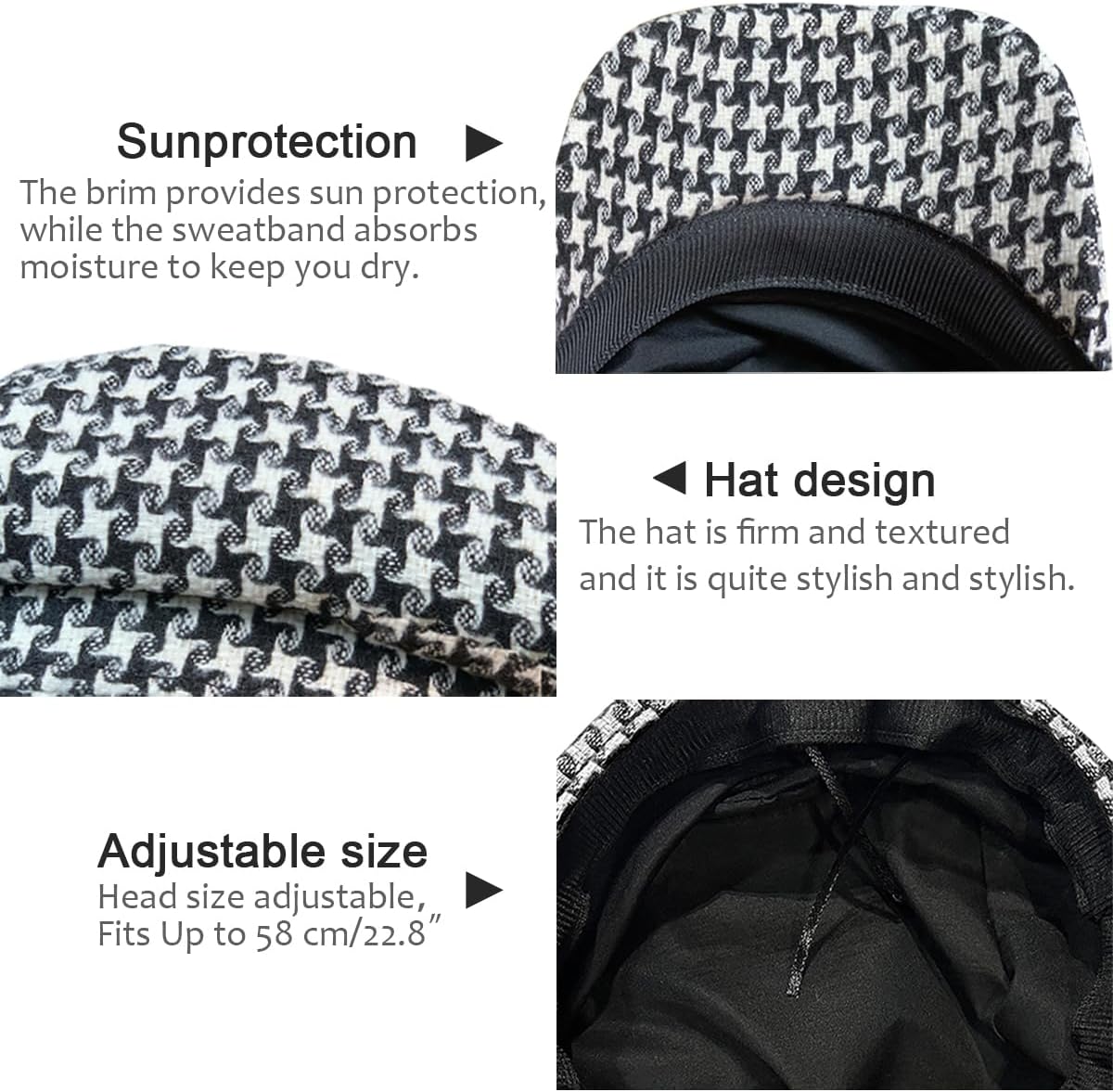 Women's Newsboy Cap Retro Plaid Octagonal Hat Outdoor Sun Hats Casual Cap Painter Hat for Women Paperboy Beret Caps - Image 6