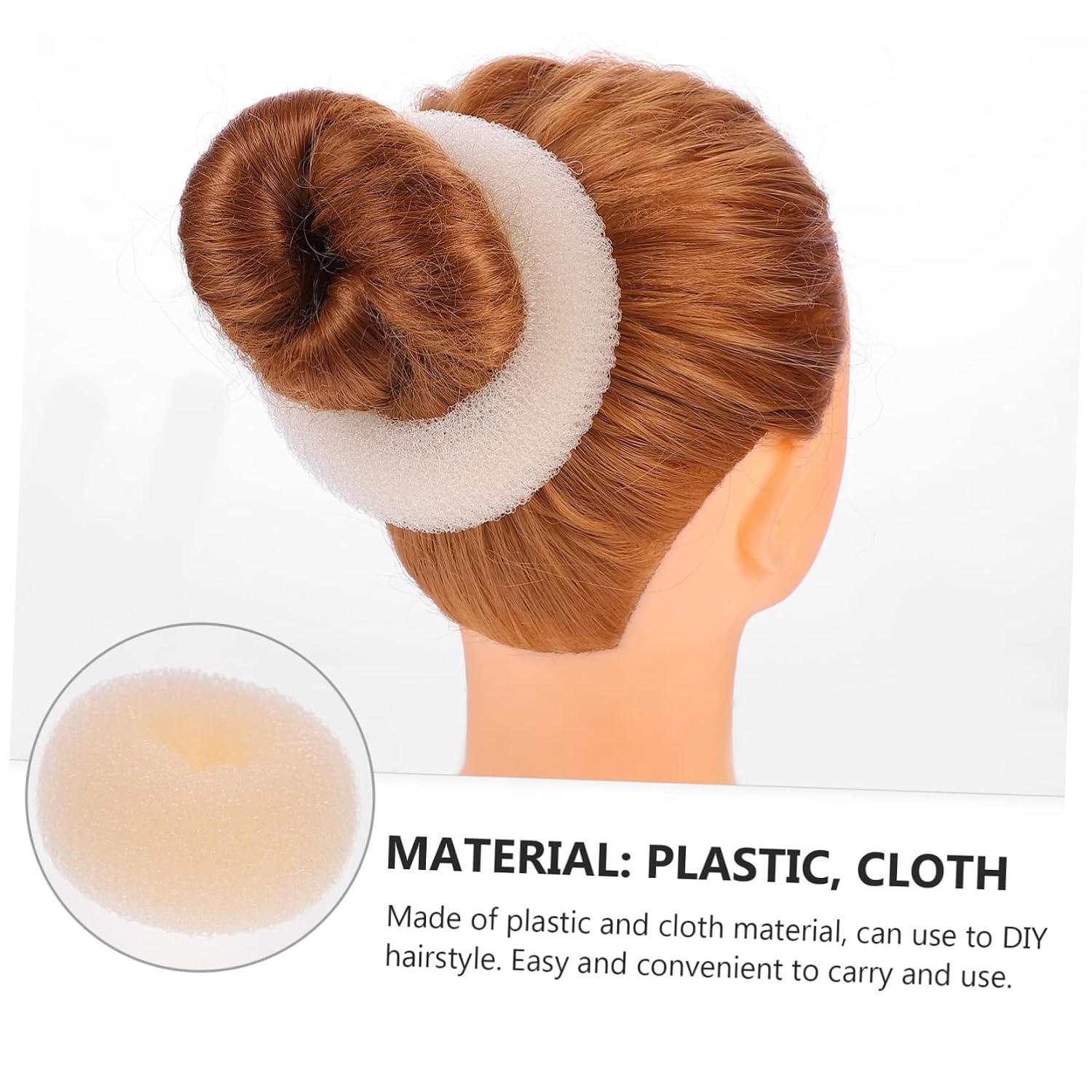 NOLITOY Hair Donut Bun Makers 2 Sets of 15pcs Hair Ties U-shaped Hairpins Styling Accessories