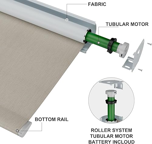 Miniatura 4 de Persianas motorizadas para ventanas, persianas inteligentes con control remoto enrollables, funcionan con Alexa Google Home, persianas opacas