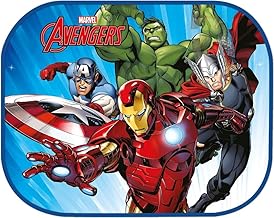 Tataway Pair of Marvel Avengers Car Side Sun Shades 44x35cm - Kids Sun Protection with Official Iron Man, Thor, Hulk, Captain America Graphic
