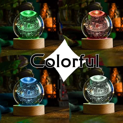 Miniatura 6 de Bola de cristal del sistema solar 3D de 2.362 in, regalo de universo con grabado láser, decoración de astronomía y regalo para niños, entusiastas de