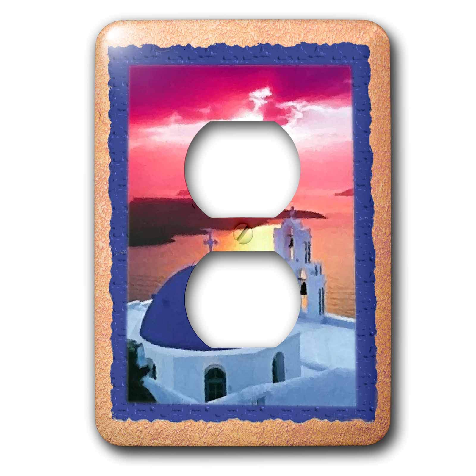 Ciel sur Grèce 2 prises 3dRose lsp_18364_6 plaque interrupteur double