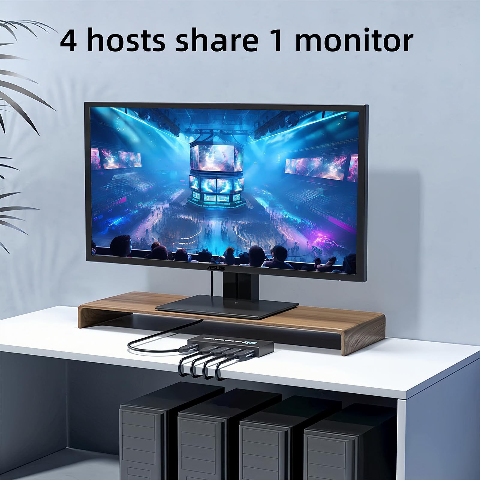 Asixxsix Splitter HDMI 4K 4 Ingressi 1 Uscita, Commutatore Schermo Segnale con Telecomando, Splitter HDMI Sottile 4K a 30 Hz 1x4 per TV PC, Lettore DVD, Console di Gioco, Proiettori