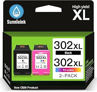 302 cartridges, 302 cartridge replacement for HP 302 XL Black and Colour, Sunnieink 302XL Compatible with OfficeJet Printer Ink 3835 3833 3830 5232 5220 5230 3831 Envy 4520 4527 DeskJet 3639 2130