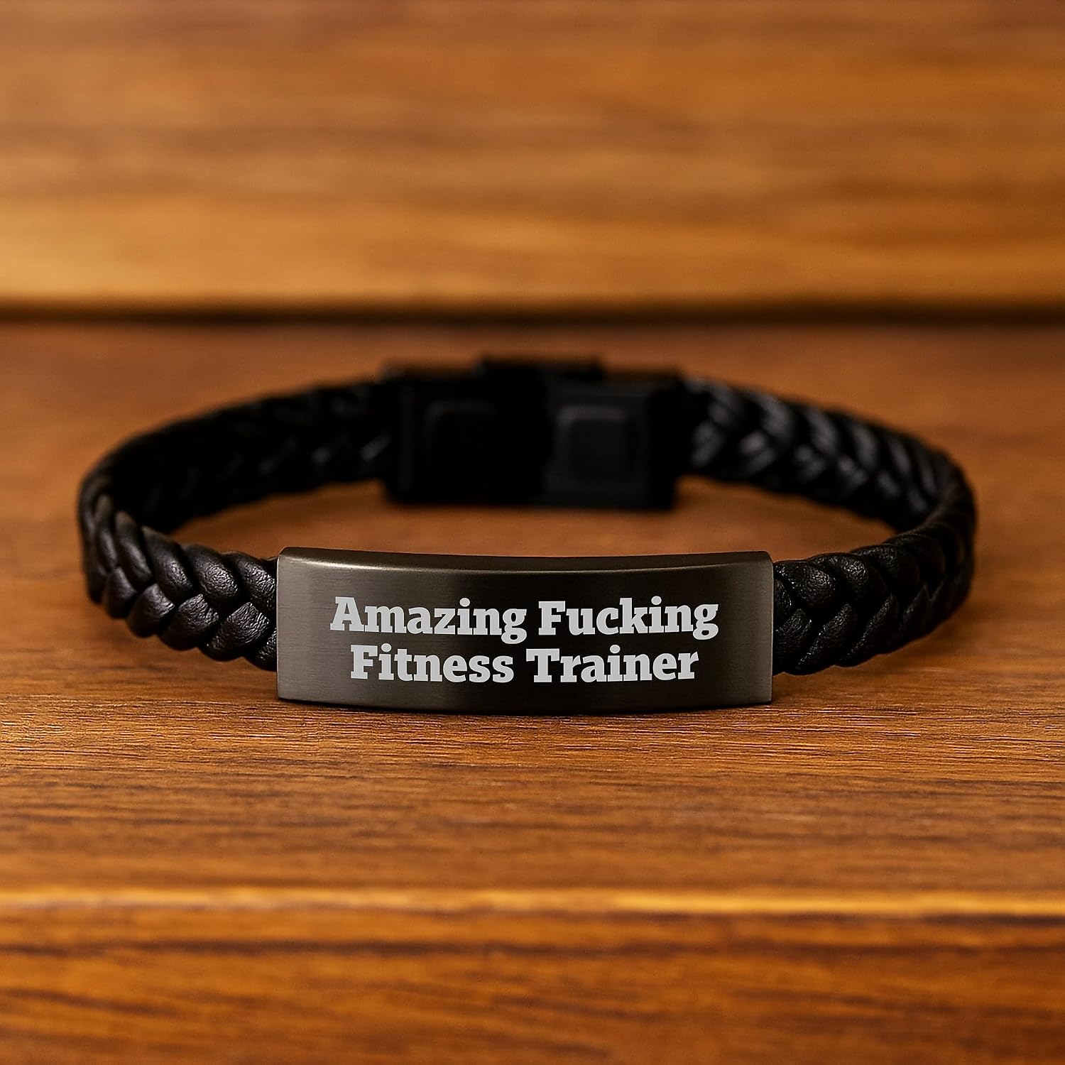 Fitness Trainer Keepsake Leather Bracelet for Him Birthday Gift image 2