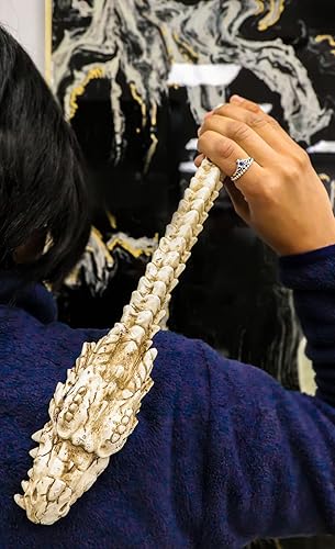 Miniatura 6 de Ebros Gift Figura de rascador de picazón de dragón de hueso de reliquia antigua de 14 pulgadas de largo, calaveras fósiles y dragones, escultura