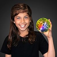 Vista 2 de Bolas hinchables grandes de colores surtidos de 4 pulgadas con luces LED intermitentes (juego de 6)