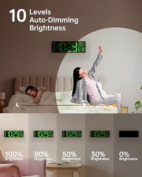 EASYERA 16.5 Large Digital Wall Clock and 12 Digital Wall Clock