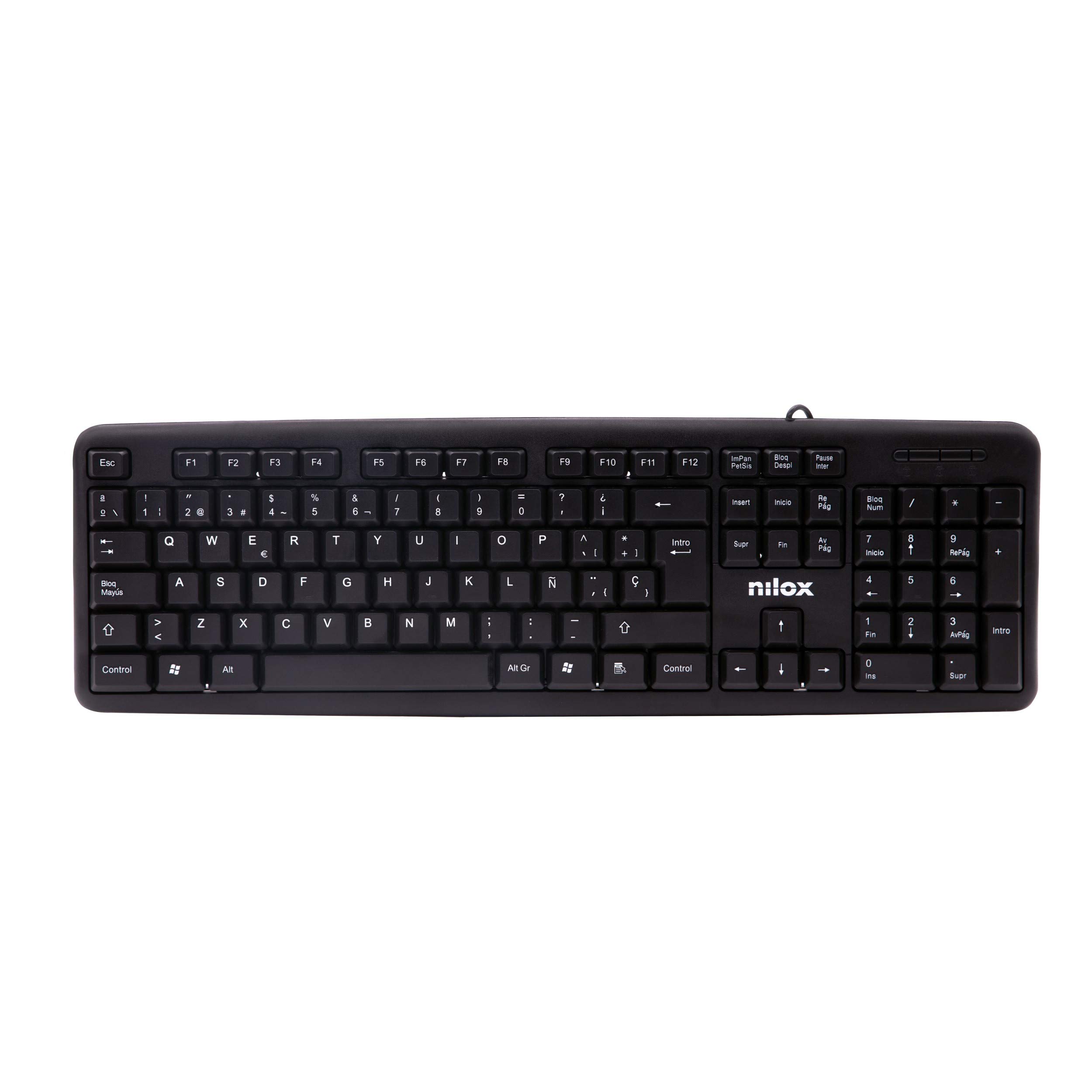 Nilox NXKBE000002 Spanish QWERTY Keyboard Black