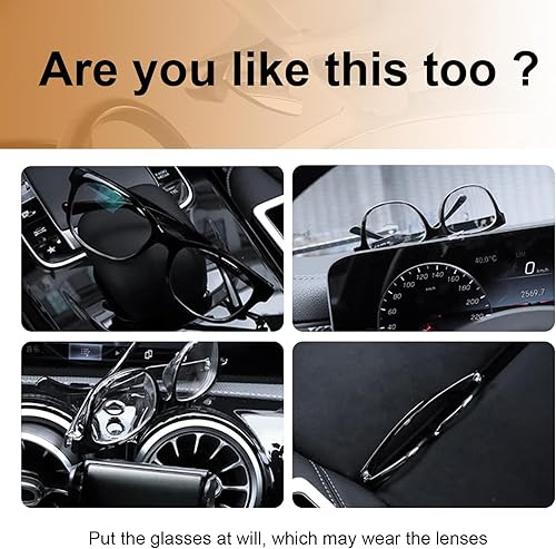 Miniatura 4 de Soporte magnético de cuero para lentes de sol para automóvil, soporte universal para lentes y clip para tarjeta de boletos, accesorios para visera
