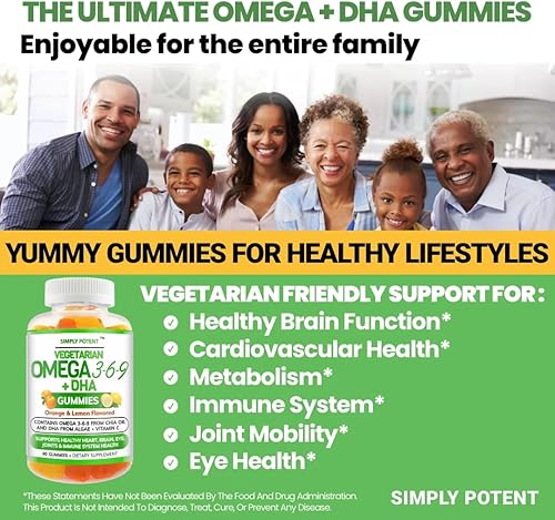 Miniatura 7 de Simply Potent Omega 3 - Gomitas de aceite de pescado sin pescado sin krill, suplemento vegetariano sin erupciones para hombres, mujeres y niños