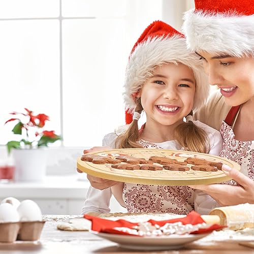 Miniatura 5 de Plato de galletas de Santa Dear Santa para Navidad, bandeja de Papá Noel, bandeja de madera, placa de madera, platos de madera, decoraciones de