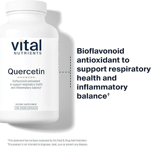 Miniatura 3 de Vital Nutrients Quercetina  Suplemento vegano de quercetina con bioflavonoides para apoyo sinusal, respiratorio, cardíaco e inmunológico  Gluten,