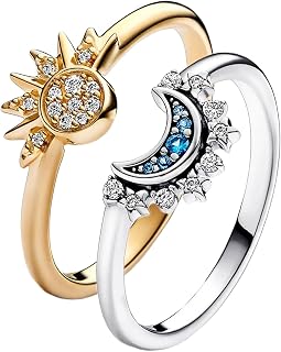 Sun and Moon Ring, rings for women, Sparkling Celestial Sun and Moon Rings for Women-Best Friend Rings& More, Gift for Women Girls