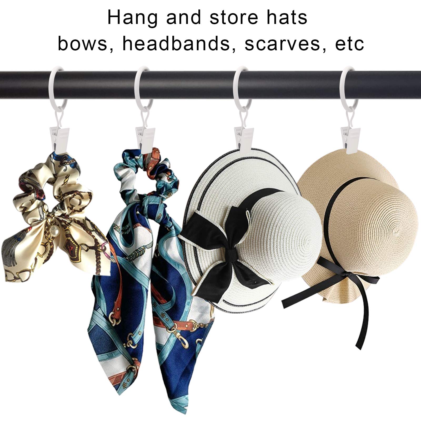 AMZSEVEN Vorhangringe Mit Klemme - 44 Stück Mattsilber Für Gardinenstangen