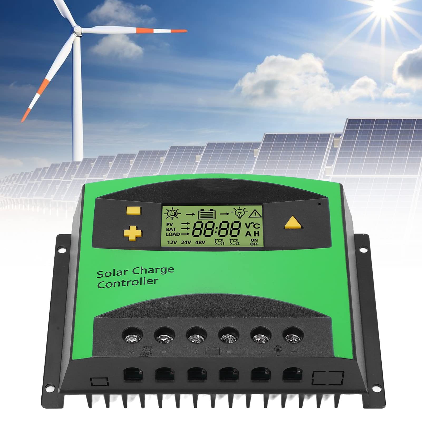 Contrôleur de charge solaire LCD PWM 60A 12V 24V