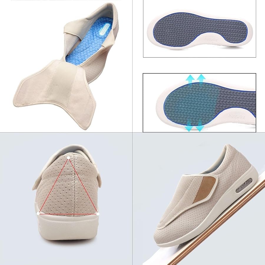 ZUMEIJIA Zapatos Para Diabéticos Para Mujer, Zapatos Casuales Ajustables Para