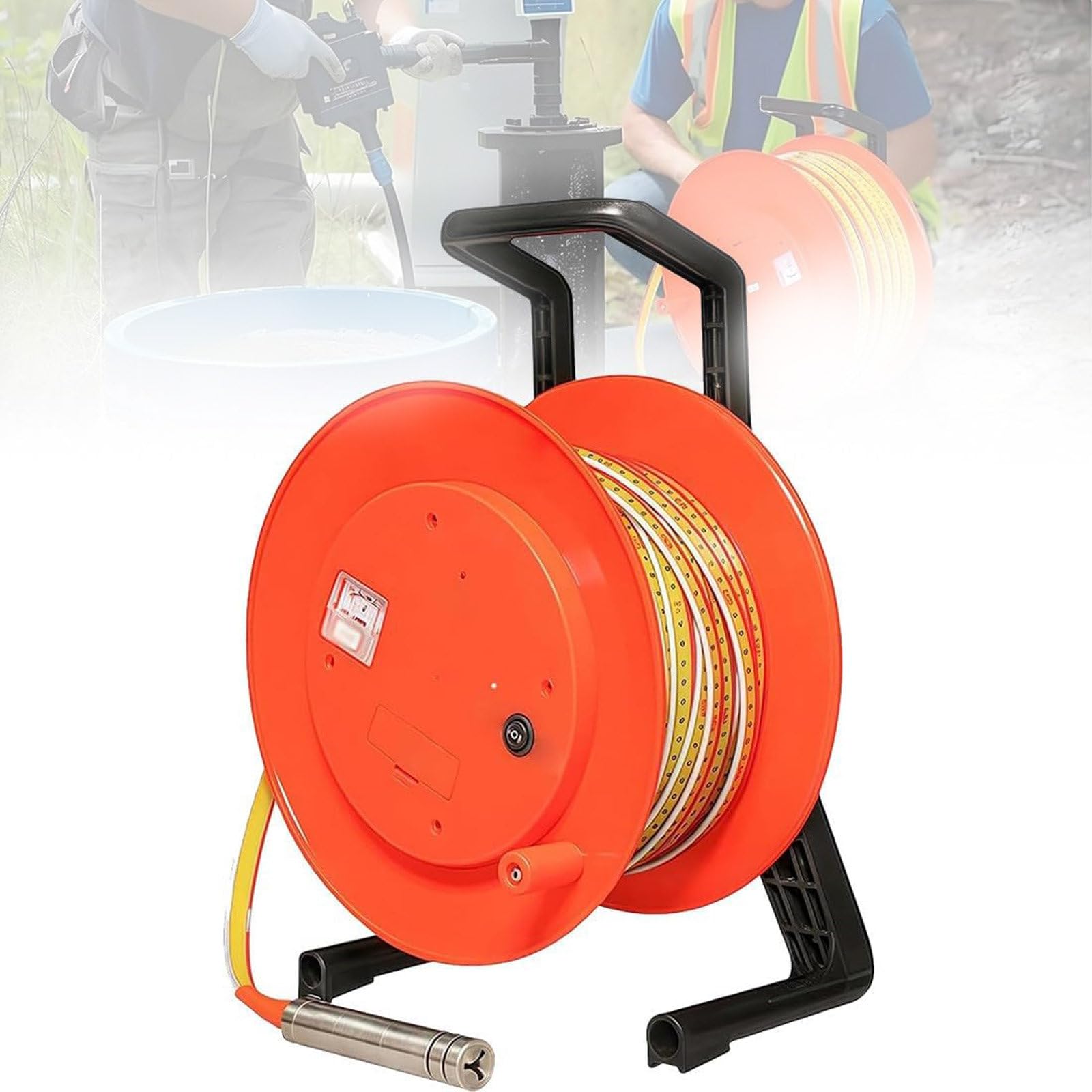 Sonda Precisión para Nivel Agua Subterránea y Piezómetro | Cable Acero Duradero 30m,50m,100m para Cartografía Acuíferos,Control Vertederos y Desagüe Minero 100meters