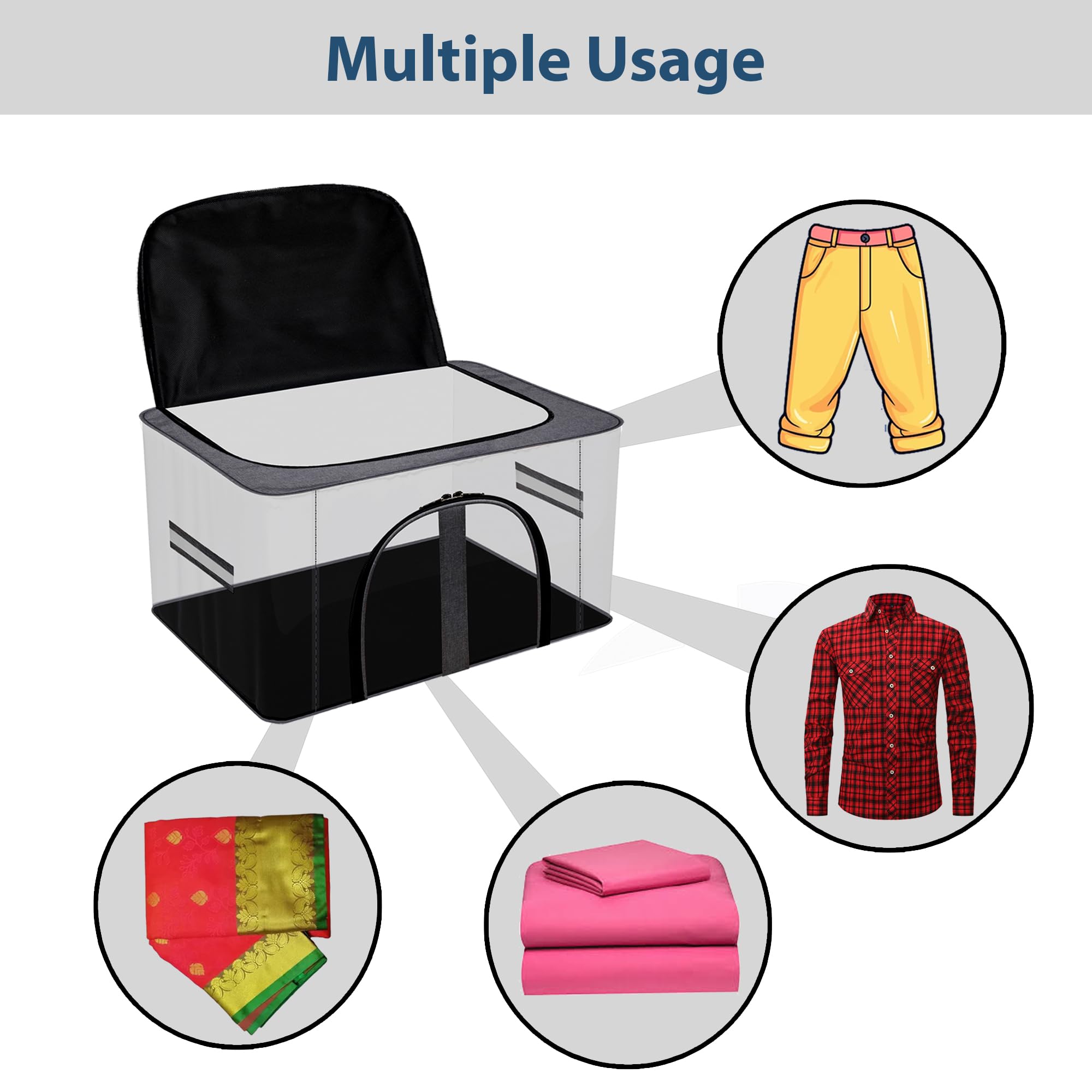 Kuber Industries Pack of 8 Storage Bag | 30 Ltr PVC Transparent
