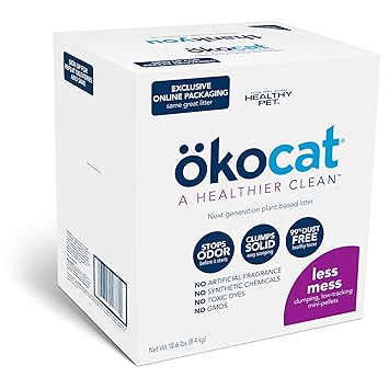 ?KOCAT Less Mess Natural Wood Clumping Cat Litter Mini-Pellets, Great for Long-Hair Breeds, 18.6 lbs, Large