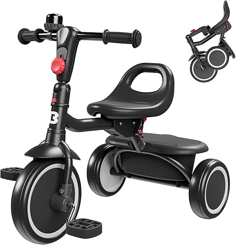 Miniatura 19 de besrey Triciclo para niños pequeños con campana, triciclo para niños de 18 meses a 5 años, triciclo para niños, bicicleta para niños de 1.5 a 5
