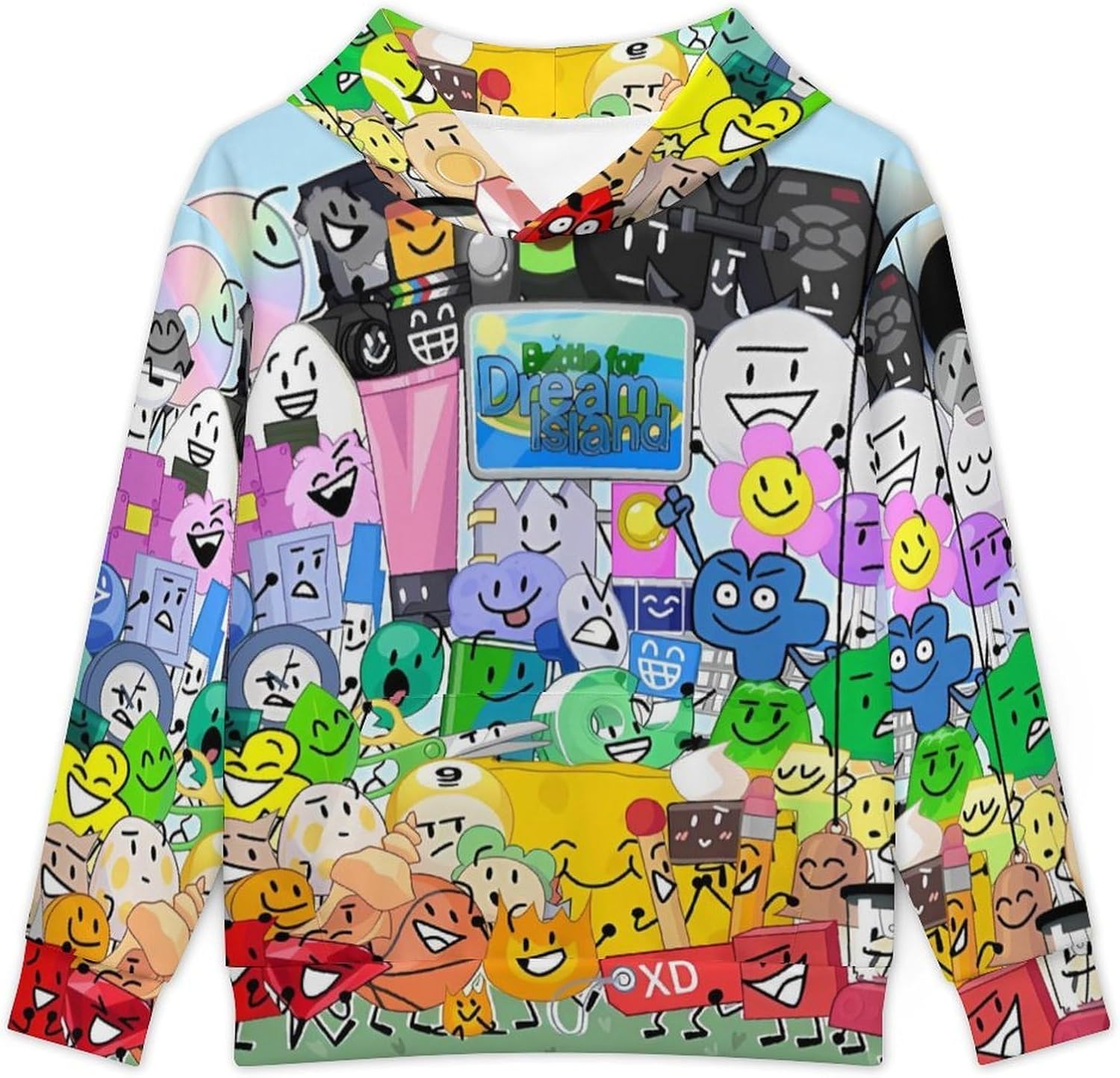 Bfdi-Battle for Dream-Island Kids' Hoodie 3d Print Sweatshirt Soft Pullover Hooded With Big Pockets