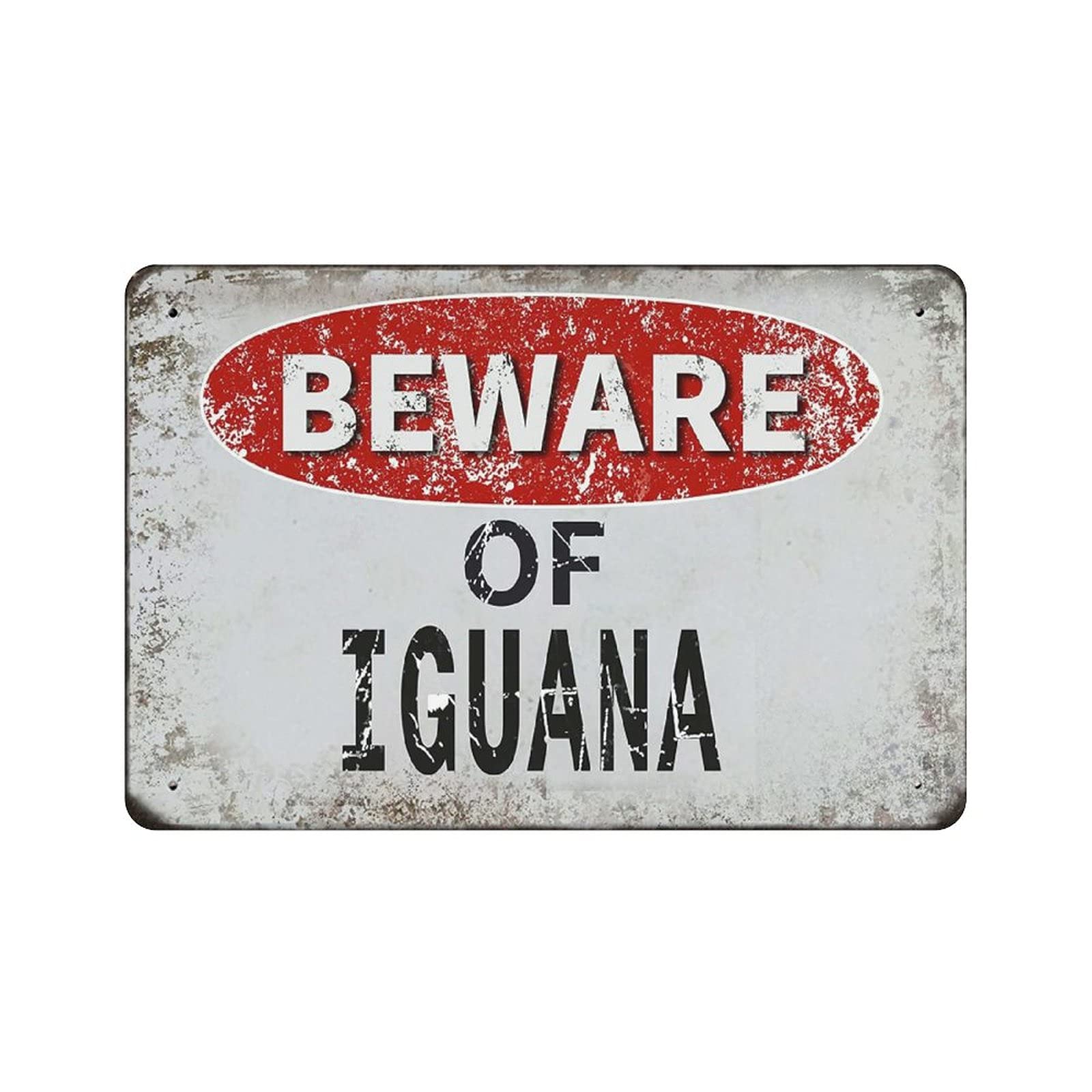 Metal Tin Sign Beware of Iguana Vintage Tin Poster Metal Sign Wall Decoration Country Kitchen Home Garage Decor 8"x12"