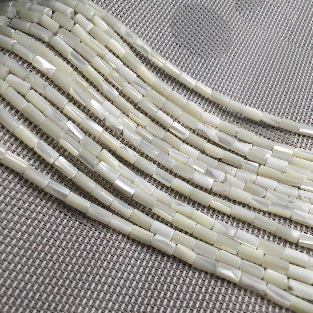 Natural Mother of Pearl Shell Cylinder Tube Loose Gemstone Beads for Jewelry Making 4x13mm - Image 3