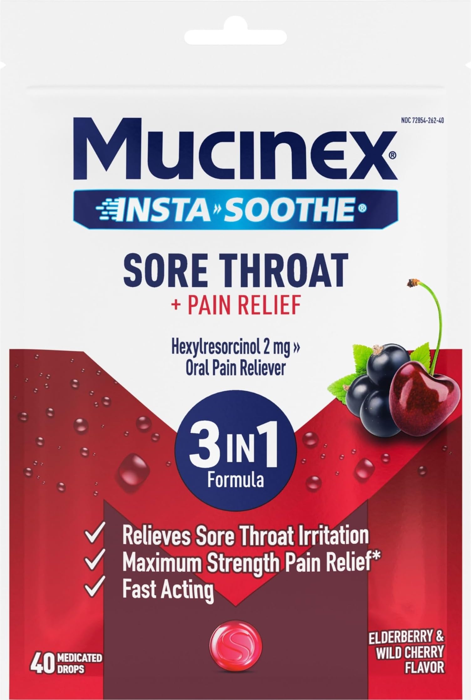 Mucinex InstaSoothe Sore Throat + Cough Relief Alpine Herbs & Mint Flavor, Fast Acting, Cooling Comfort, Powerful Sore Throat Oral Pain Reliever, 40 Medicated Drops — Amazon image 17