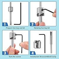 Vista 4 de 7 Piece Pencil Trimmer Kit Pencil Trimmer System Milling Cutter Set 7mm 8mm 3/8 Inch 10mm Cutter Shaft, Cutting Head Socket Adapter Hex Wrench for