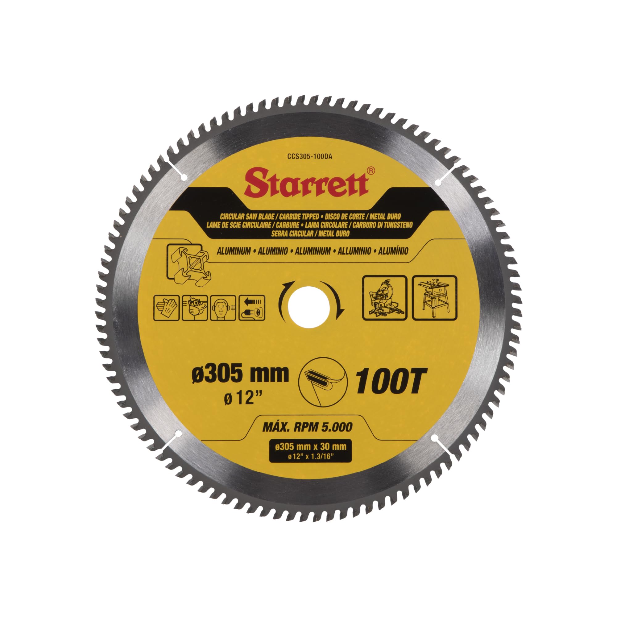 Lame de scie circulaire TCT pour métal 100 dents pour coupes nettes