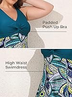 Vista 5 de MiYang Traje de baño acolchado de cintura alta con estampado de talla grande para mujer