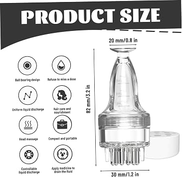Oil Applicator for Scalp Scalp Massager Hair Growth 3ml No Messy Transparent Hair Oil Applicator with Comb Portable for Home Travel