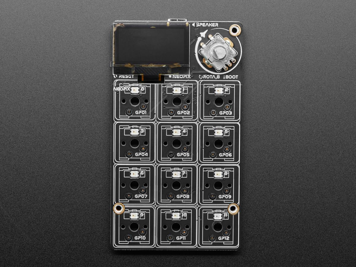 Adafruit MacroPad RP2040 5128 Kit de démarrage avec 3 x 4 touches, encodeur et OLED