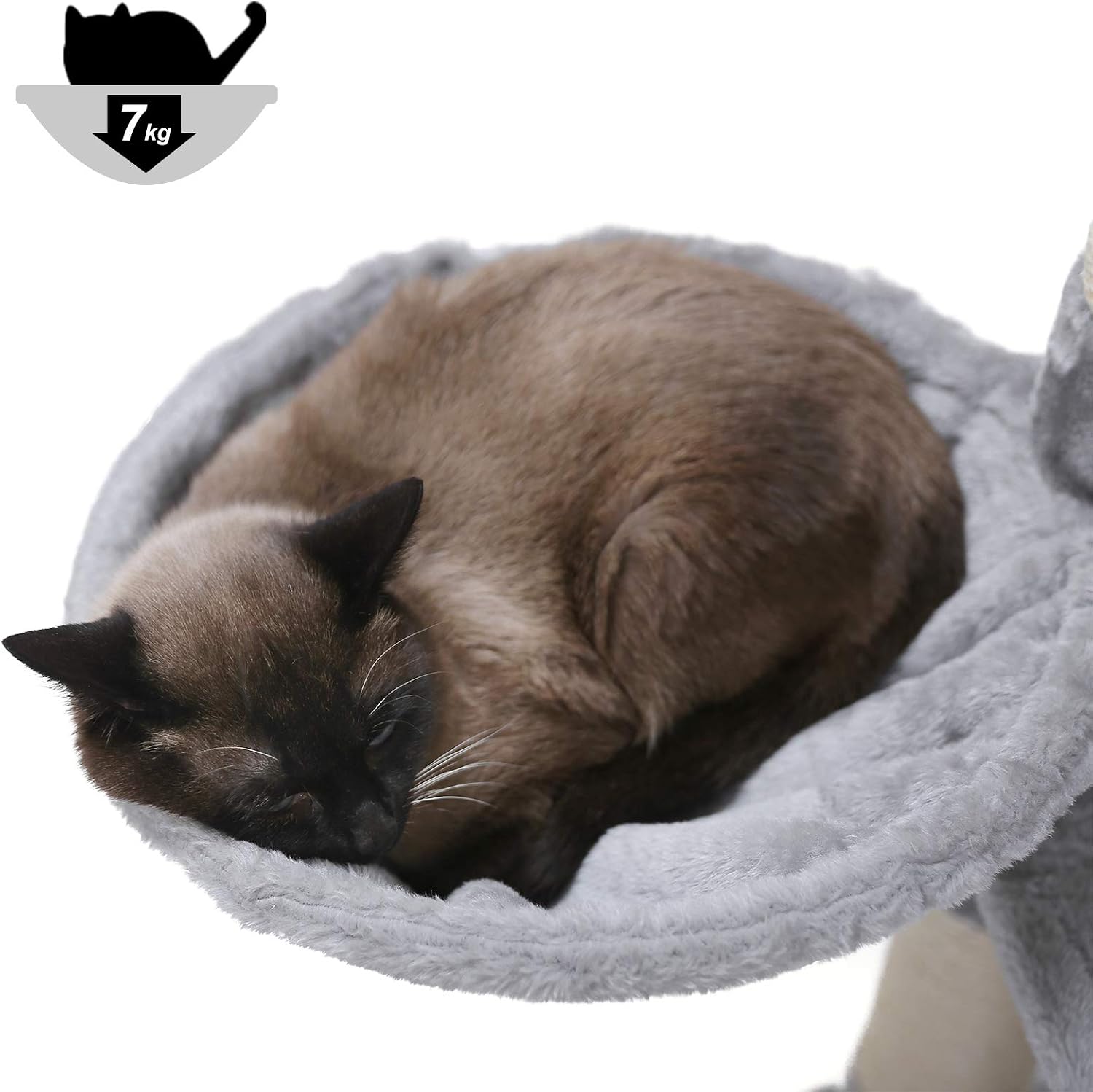 Hey-brother 65" Extra Large Multi-Level Cat Tree Condo Furniture with Sisal-Covered Scratching Posts, 2 Bigger Plush Condos, Perch Hammock for Kittens, Cats and Pets (Light Gray) MPJ030W