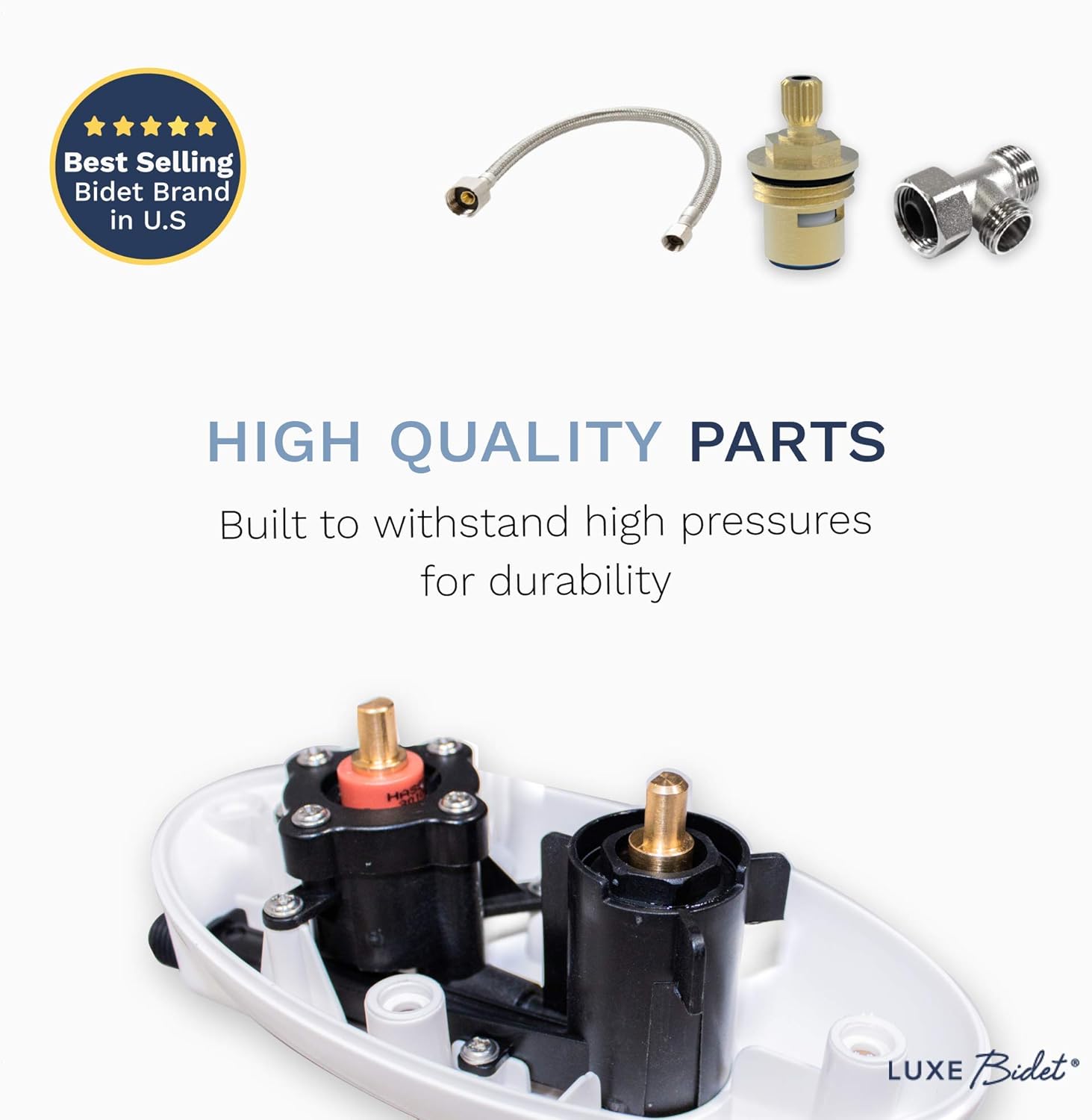 LUXE Bidet Neo 110 - Fresh Water Non-Electric Mechanical Bidet Toilet Seat Attachment (white and white) 17 x 10 x 3 inches - - 