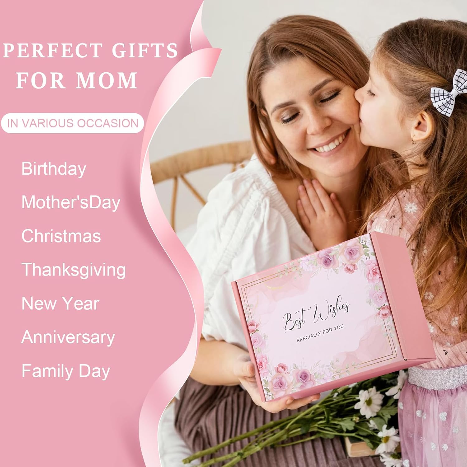 BaiCai Valentine's Day Gifts for Mom from Daughter Son - Birthday Gift Ideas for Mother in Law, Mama, Stepmom, Best Mom Ever Gift Basket, Personalized Mothers Day Gifts for Mom Presents Box w/Tumbler - Image 8