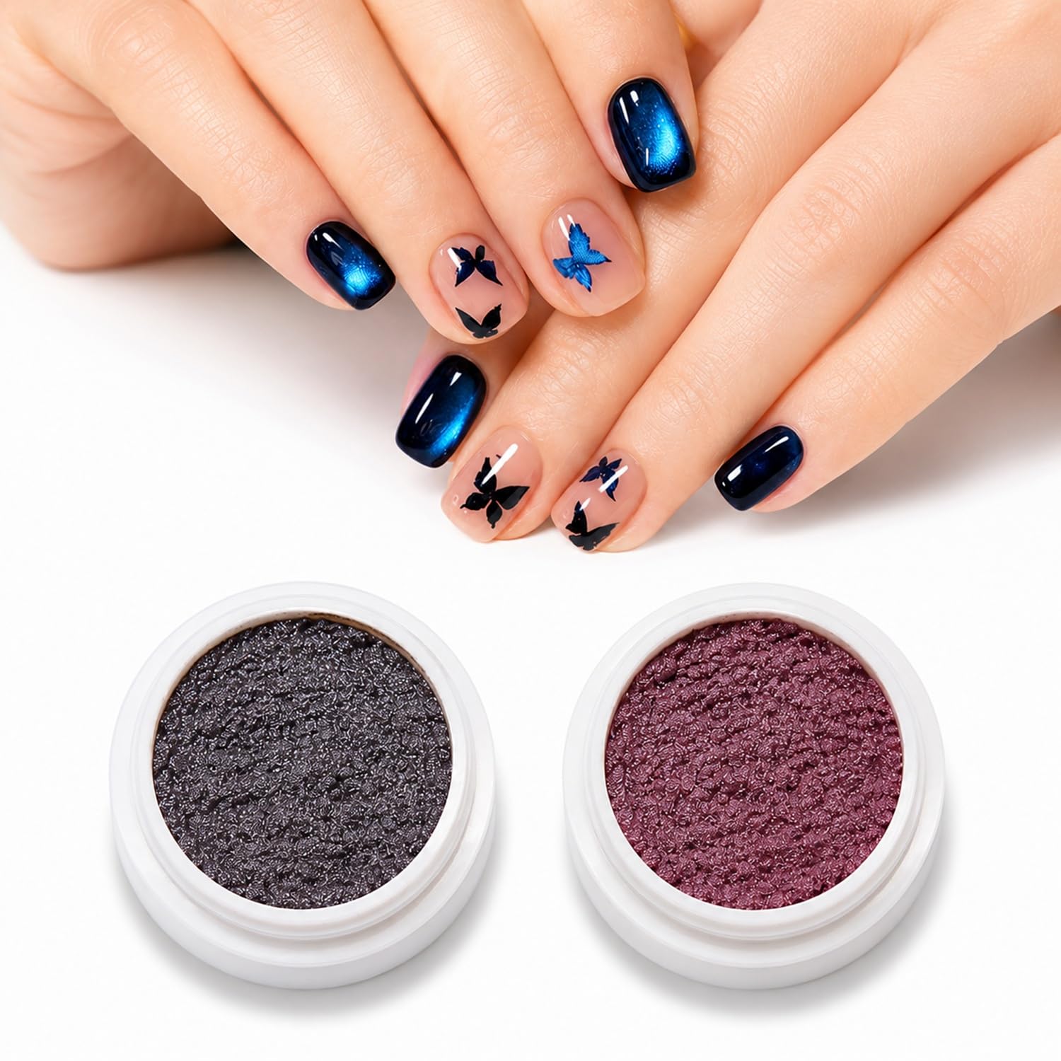 S.A.V.I Cat Eye Nail Glitter Powder 5g Magnetic Chrome Pigment | Blue & Pink Shades, Shimmer Finish, Mix with Gel Polish, DIY Home Manicure, For Professionals-image-27