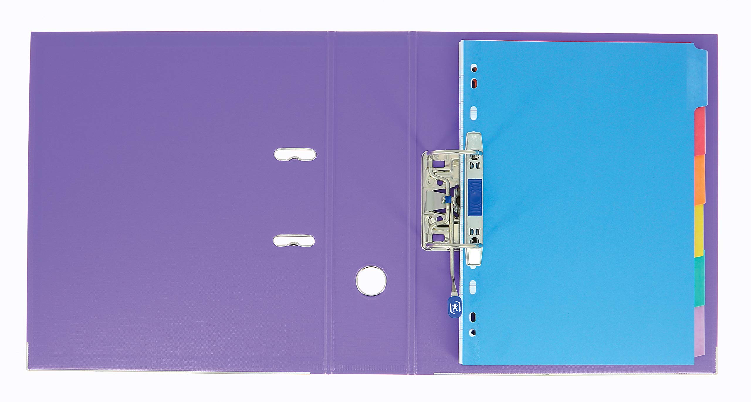 Oxford Lot de 10 Classeurs à Levier Smart Pro+ A4XL Dos 80mm 2 Anneaux Couverture Polypro Rembordée Violet