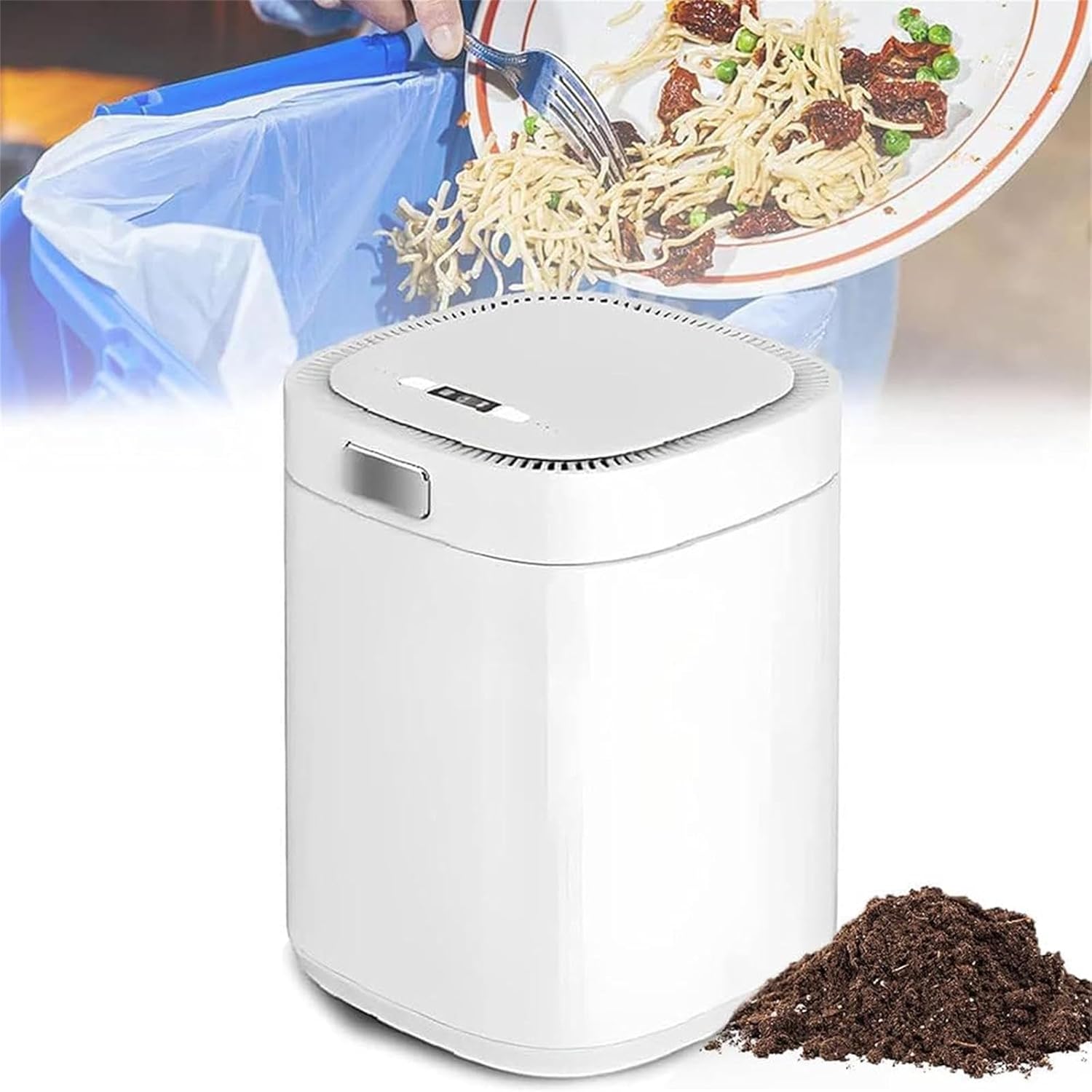 Kitchen Compost Bin, Electric Waste Composter, 2.5L Capacity Smart Food Cycler Composter, Odorless Compost Machine for Indoor