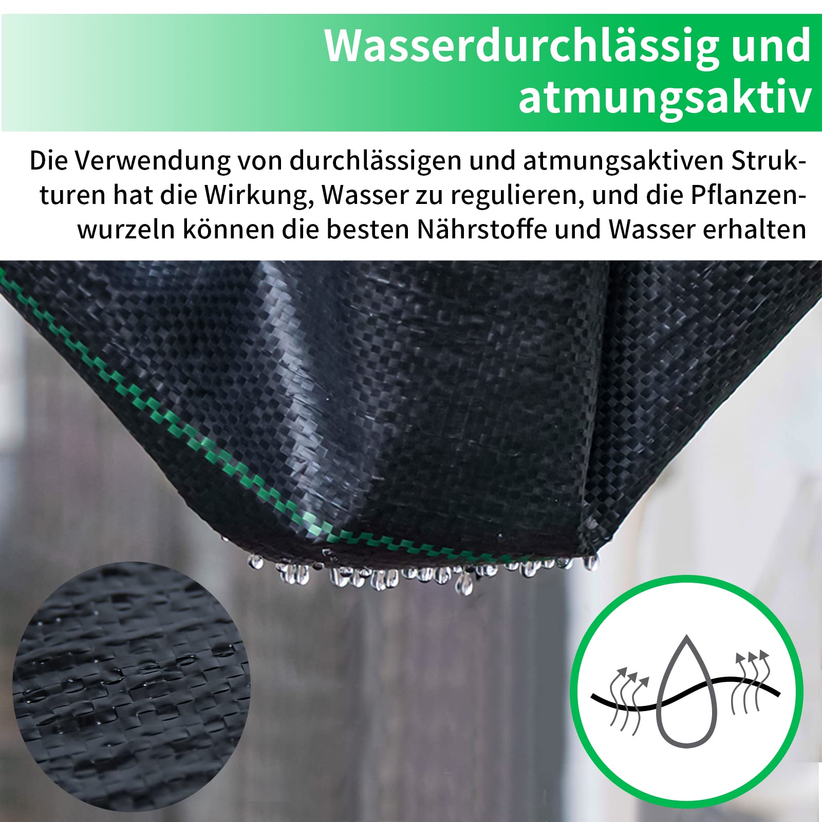 Froadp 100 g/m² Tkanina Przeciw Chwastom, Włóknina Ogrodowa Premium Bardzo Odporna na Rozerwanie, Folia Chwastów Przepuszczająca Wodę, Tkanina na Podłoże do Ogrodu i Wysokich Rabatek(50㎡, 1 x 50 m)